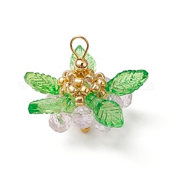 Стекло с круглыми ракушечными жемчужинами и акриловыми подвесками и латунными бусинами&nbsp;PALLOY-MZ00646-05