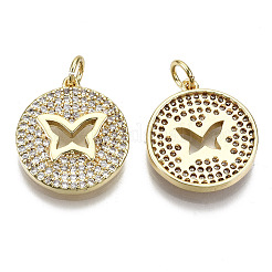 Латунные микропаве прозрачные подвески с фианитом&nbsp;ZIRC-S067-100-NF