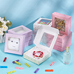 16 шт. 4-х цветные складные квадратные подарочные коробки для хранения бумаги CON-PH0003-19