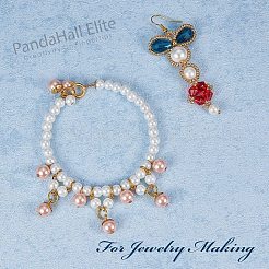 Круглые бусины из экологически чистого окрашенного стекла с жемчугом HY-PH0011-02-6mm