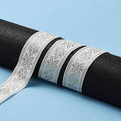2メートル 2種類の刺繍ポリエステルリボン  ジャカードリボン  服飾材料  花柄  乳白色  1m /スタイル&nbsp;OCOR-GA0001-13