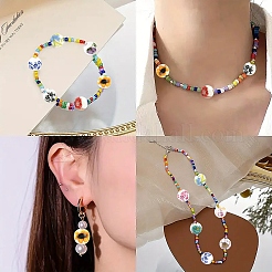 50шт 10 цвета фарфоровые бусины ручной работы&nbsp;PORC-YW0001-57