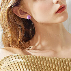 Комплекты украшений для самодельных полукруглых сережек-гвоздиков из непрозрачной смолы&nbsp;DIY-TA0010-78