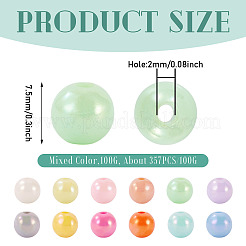100г 357 шт непрозрачные акриловые бусины&nbsp;OACR-TA0004-15