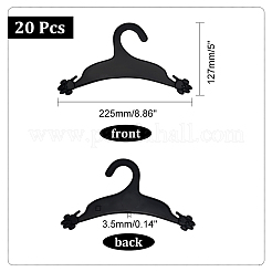 プラスチックペットハンガー  犬の足跡滑り止めフック小型ペットアパレルハンガー  ブラック  127x225x3.5mm&nbsp;AJEW-WH0033-28