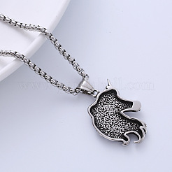 Винтажное ожерелье в стиле панк из нержавеющей стали 304 с подвеской в виде головы единорога для унисекс RN4370