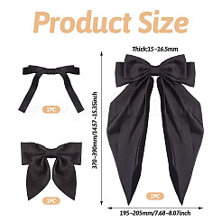 3 шт. 3 стиля тканевые большие банты для волос&nbsp;AJEW-TA0001-86