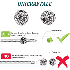 8 шт. ретро-бусины в форме черепа из нержавеющей стали 316 STAS-UN0060-08