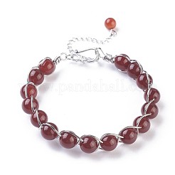 Природные смешанные браслеты из бисера камень&nbsp;BJEW-F386-01