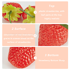54шт 4 вида пластиковой имитации клубники AJEW-PH0011-34