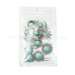 12 шт. 6 стиля тибетский стиль сплав паве имитация бирюзы подвески FIND-FS0002-81