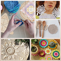 Base de cesta de crochet de madera&nbsp;DIY-PH0030-51