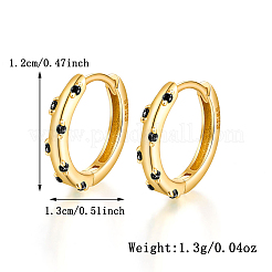 Aros de plata con incrustaciones de circonitas de colores para mujer&nbsp;EH3926-3