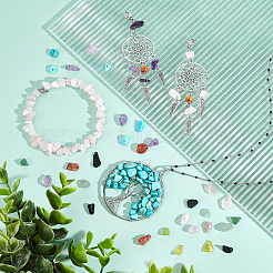 144 г бусины из натуральных и синтетических драгоценных камней в двух стилях G-NB0002-62