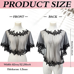 Съемные свадебные кружевные шали из полиэстера AJEW-WH0696-058A