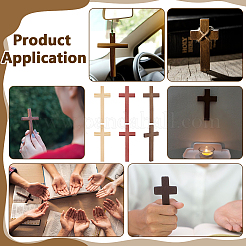 6шт. 3-х цветные деревянные кабошоны WOOD-PH0003-51B