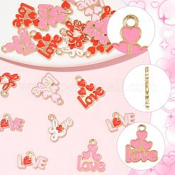 20 Stück Valentinstag-Anhänger aus Legierung und Emaille&nbsp;FIND-FS0005-21