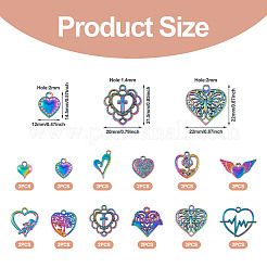 24шт 12 стиля подвески из сплава цвета радуги FIND-TA0003-91