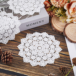 Подставки под стаканы с цветочной вышивкой из полиэстера&nbsp;AJEW-WH20010-93D