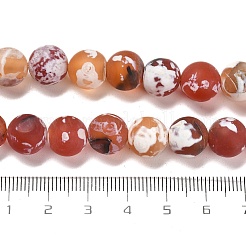 ファイヤーアゲートクラックルビーズ連売り  ラウンド  染め＆加熱  艶消し  10.5x10mm  穴：1.2mm  約38個/連  15.08''（38.3センチメートル）&nbsp;G-B079-C03-03