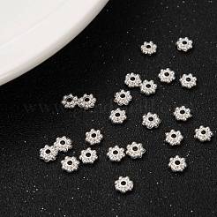 合金ビーズデイジースペーサービーズ  カドミウムフリー＆鉛フリー  粒状ビーズ  銀  6x2mm  穴：1.5mm  約4000個/1000g&nbsp;LF1249Y-01S-RS