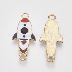 Tema de vuelo espacial conector de enlaces de aleación de tono dorado claro&nbsp;PALLOY-T072-005LG