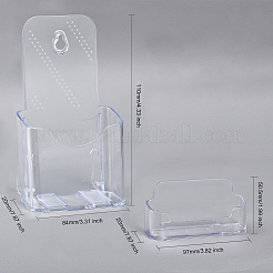 2шт. 1-слойная прозрачная акриловая настенная стойка для брошюр AJEW-GL0001-74