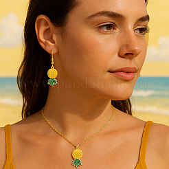 Ожерелье из сплава с подвеской в виде ананаса SJEW-HY0001-10