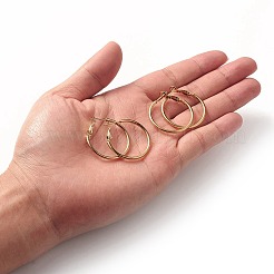 Orecchini a cerchio in acciaio inossidabile 304 con placcatura sotto vuoto pvd&nbsp;STAS-S078-08-30mm