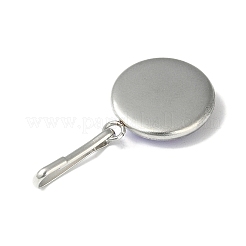 Плоский круглый брелок из смолы с рыбьей чешуей русалки HJEW-JM01279-01