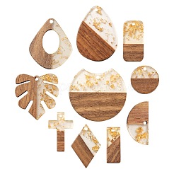 20 colgante de resina y madera de nogal de 10 estilos.&nbsp;RESI-LS0001-22