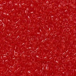 MIYUKIデリカビーズ小  シリンダー  日本製シードビーズ  15/0  （dbs0704)透明な赤オレンジ  1.1x1.3mm  穴：0.7mm  約35000PCS /ボトル  10 G /ボトル&nbsp;SEED-JP0008-DBS0704