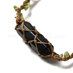 Браслеты из натурального обсидиана&nbsp;BJEW-K225-01D