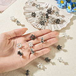 30 pz 3 stili di perline europee in lega di stile tibetano a forma di fiore&nbsp;FIND-TA0010-83