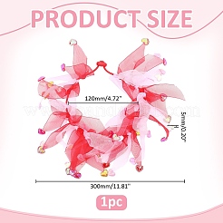 ポリエステル製のクリスマスペット用首輪  サクランボ色  300x5mm  内径：120mm&nbsp;AJEW-WR0003-58