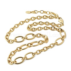 Латунные овальные ссылка цепи ожерелья&nbsp;NJEW-L013-03G
