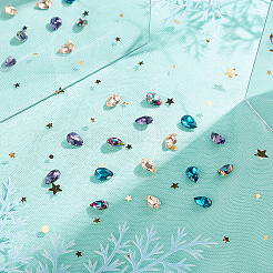 24 cabochon di strass in vetro k4 a forma di goccia sfaccettata&nbsp;RGLA-CA0001-04