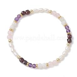 Браслеты из натуральных смешанных драгоценных камней для женщин&nbsp;BJEW-JB13316-01