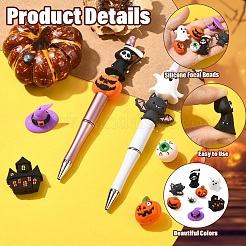 8 Stück 8 Stile Halloween Silikon Fokalperlen&nbsp;SIL-CJ0003-21