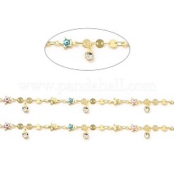 Эмалированная звезда с дурным глазом и латунные плоские круглозвенные цепи CHC-C003-01G-02