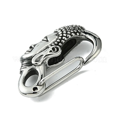 304ステンレス鋼スプリングゲートリング  仏頭  アンティークシルバー  46.5x11.5x27.5mm  穴：9x5mm&nbsp;STAS-C099-08AS