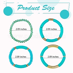 4 шт. 4 стильных акриловых массивных изогнутых браслета из эластичной трубки&nbsp;BJEW-SW00074-07