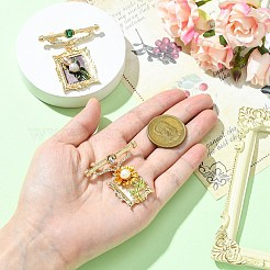 2 шт. 2 стиля квадрат и прямоугольник с цветком брошь из искусственного жемчуга ABS сплава&nbsp;JEWB-CJ0001-92