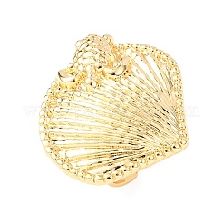 Открытые кольца из латуни с морской тематикой&nbsp;RJEW-Z129-01G-01