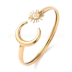 Браслеты-манжеты из нержавеющей стали 304 для женщин&nbsp;BJEW-Z157-01G-02