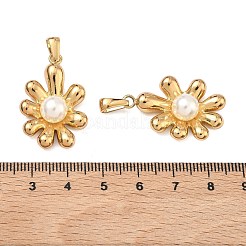 Anhänger aus 304 Edelstahl und ABS-Kunststoff mit Kunstperlen&nbsp;STAS-C172-04C-G