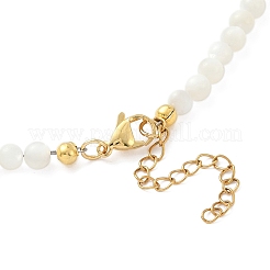 Ожерелья с подвесками в форме трапеции из натуральной черной ракушки NJEW-JN05217