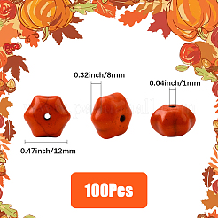 100 шт. синтетические бирюзовые бусины с осенней тематикой G-SP0001-42