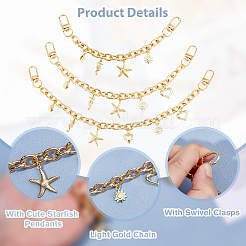 3 шт. алюминиевые цепи для кабеля&nbsp;HJEW-HS00048