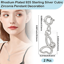 2 pz 925 pendenti decorativi in argento sterling&nbsp;STER-BBC0008-30C